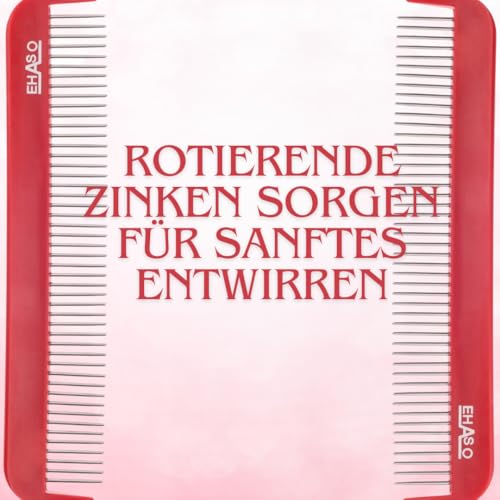 EHASO Langlebiger Entwirrungskamm für Hunde, rotierende Zähne,18 cm