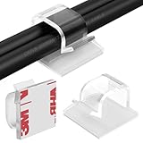 Large Cable Clips 40pcs with Strong Adhesive Tapes,Wire Holder Organizer Cord Management for Car, Office and Home (Clear- L06(40PCS))