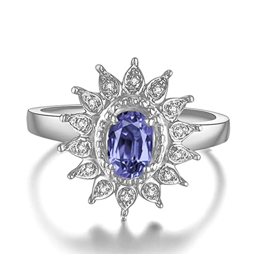 Anillo de Plata para Mujer con Circonita Púrpura Claro