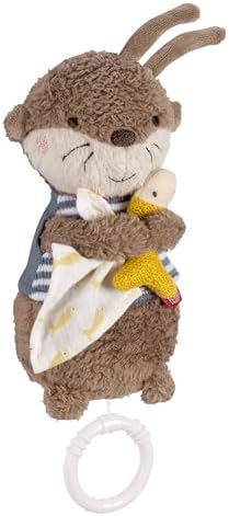 Fehn Mini-Spieluhr Otter Theo – Kuscheltier & Einschlafhilfe für Babys | Aufzieh-Spieluhr mit sanfter Melodie Brahms Wiegenlied – beruhigt Kleinkinder in jeder Situation, ab 0 Mona
