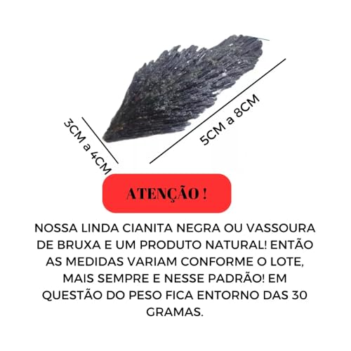 Pedra Cianita Negra Vassoura Bruxa Cristal Natural Bruta - Oferta