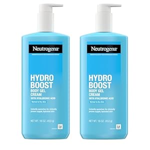 Neutrogena Hydro Boost Body Gel Cream, Hydrating Body Lotion with Hyaluronic Acid for Normal to Dry Skin, Hyaluronic Acid Lightweight Moisturizer, 16 oz, 2 Pack