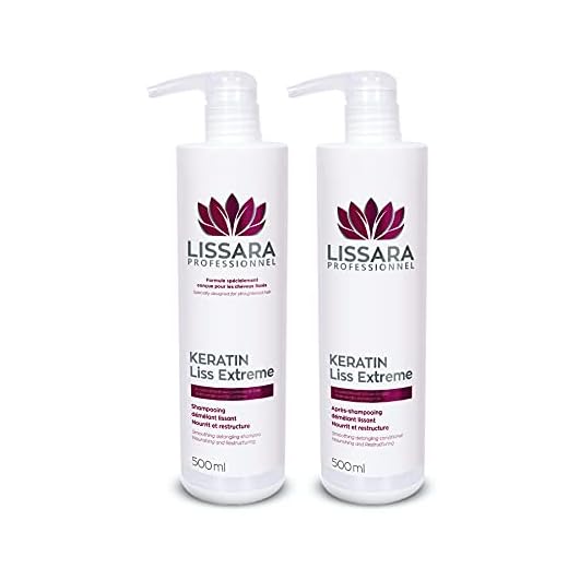 Dúo Champú y Acondicionador Sin Sulfatos ni Parabenos ni Siliconas - con Keratina - Tratamiento post Keratina - Made in France - 2 x 500ml