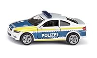 siku 1532, BMW M3 Coupé Polizei, Metall/Kunststoff, Silber, Spielzeugauto für Kinder, Öffenbare Türen