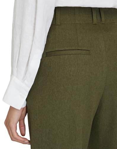 Club Monaco Women's High Rise Twill Linen Trouser4