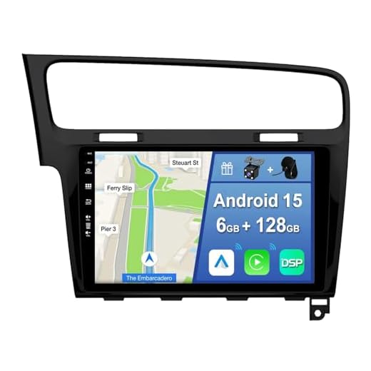 [6GB+128GB] Android 15 Autoradio für VW Golf 7 Golf VII 2012-2020-[Integriertes CarPlay/Android Auto/DSP/GPS]-10.1 Zoll IPS Screen-DAB/Mirror Link/Bluetooth 5.0/AHD/360 Kamera