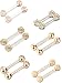 Sumind 6 Pairs Nipple Tongue Ring Stainless Steel Barbell Rings Cubic Zirconia Nipplerings Body Piercing Jewelry, 14 Gauge (Rose Gold)