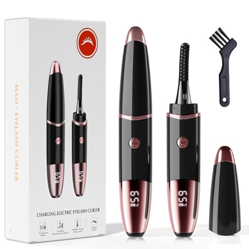 Heated Eyelash Curler, Fast Heat up Within 10s, 24 Hours Long Lasting, Rechargeable Electric Eyelash...