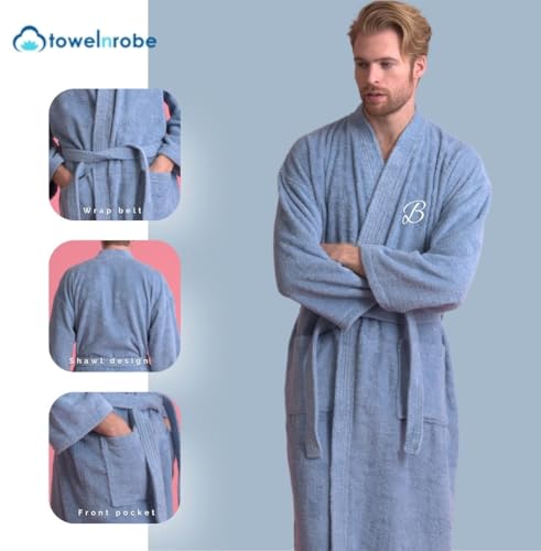 TOWELNROBEMen's Robe, Turkish Terry Bathrobe, Cotton Kimono Spa Bathrobe2