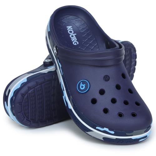 Image of KOBURG Lite Men's Super Stylish Clogs | Casual Walking Clogs | Sandals with Adjustable Back Strap for Men | Comfortable & Light Weight | Stylish & Anti-Skid | Waterproof | Gents /Boys KF-414