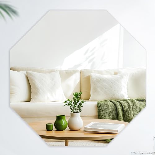 Hohoemi 八角形アクリル鏡 2点セット DIY可能 貼る鏡 ミラー 風水 玄関用 割れない 軽量 壁掛け 開運 35×35cm