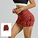 DMMWCX Gym Leggings Women's High-Elasticity Fashion Fitness Skirt, Pleated Two-Piece Yoga Skirt-Coffee-XXL