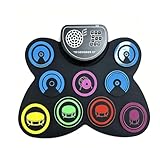 SEVOMOS Electronic Drum Pad，9-Pads Electric Drum Set with Headphone Jack Speaker Drumsticks & Pedals, Holiday Gifts for Kids