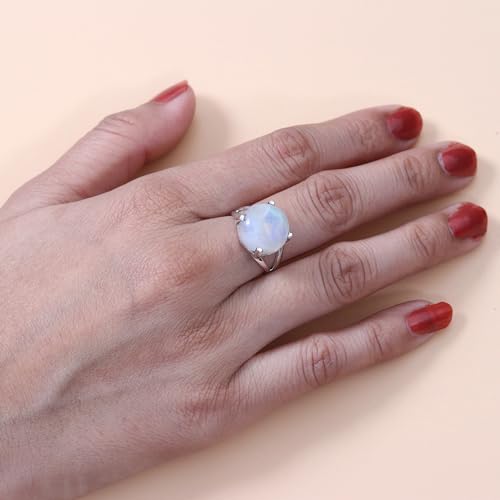 Bague en argent sterling 925 véritable et pierre de lune - 2