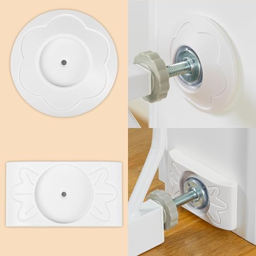 ib style Protezioni da Parete per Cancelletto di Sicurezza – Paraspigoli Antigraffio e Antimpronta, Antiscivolo per Bambini e Cani, Senza Forature, Universali, Bianchi, Set di 4