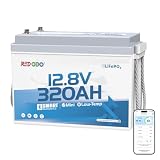 Redodo 12V 320Ah Batería LiFePO4 con Bluetooth 4096Wh Batería Litio 189 mm de Ancho para el Espacio Bajo Asientos BMS 200A Autonomía para Caravana/Barco/Cabaña Off-Grid/Emergencia Doméstica