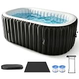 Inflatable Hot Tub, Portable Outdoor Spa with Air Jets, Durable PVC Blow Up Hot Tub for Backyard, Garden & Patio,Fits 1-2 Persons