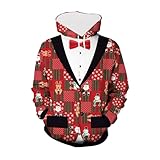 Generisch Herren Kapuzenpullover Hoodie Pullover Mit Kapuze Casual Weihnachtspullover Langarm Lässig Ugly Christmas Sweatshirt Bequemer Weihnachtspulli Langer Hoodie Kapuzen Weihnachtspullover