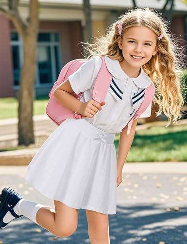 Image of BOOPH 2 Pack Girls Skirts Toddler Athletic Uniform Skorts with Pockets