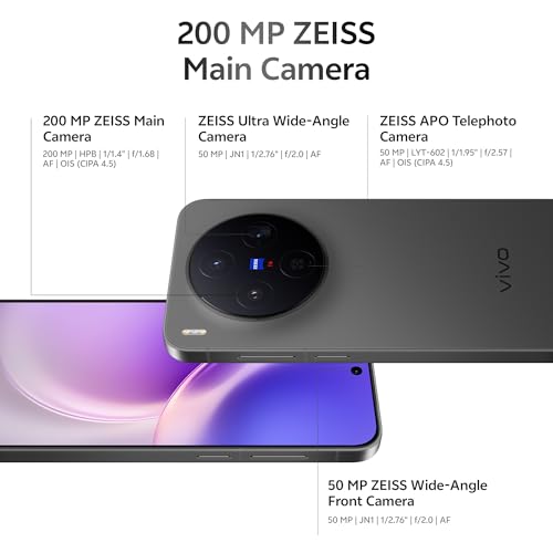 Image of vivo X300 5G (Elite Black, 12GB RAM, 256GB Storage) with No Cost EMI /Additional Exchange Offers