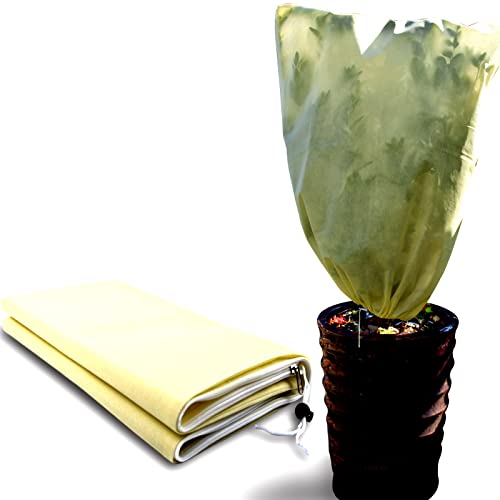 Pflanzenschutz Winter, Winterschutz für Kübelpflanzen, Pflanzenfrost Schutzhülle für Pflanzen, Atmungsaktiv Palmen Winterschutz, Verdicken Zugband Wiederverwendbar Balkonpflanzen Frostschutz Haube Cover