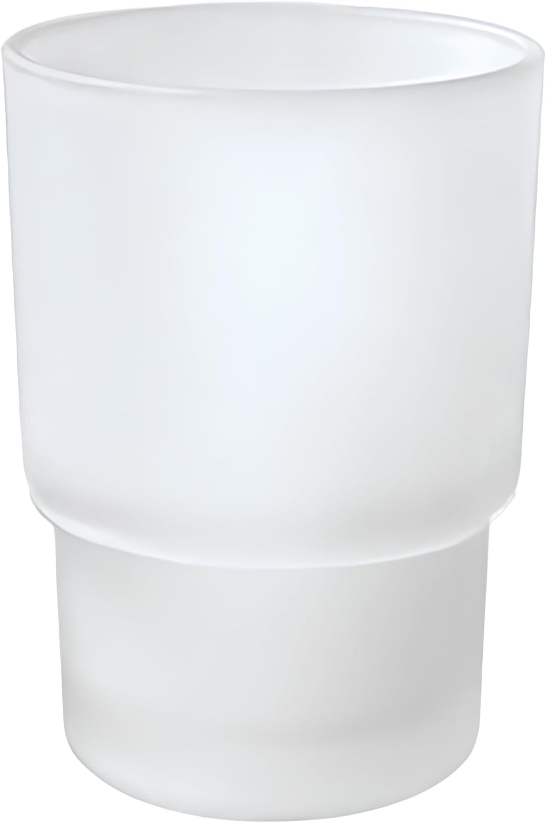 Replacement Glass Tumbler for Toothbrush Holders, Bathroom Cup | Free Standing Toothbrush Cup, Thick Frosted Glass Holder for Toothpaste, Shavers, Pencils