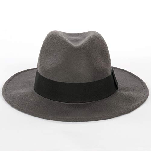 Image of FORBUSITE Wool Felt Wide Brim Fedora Hats for Women Men