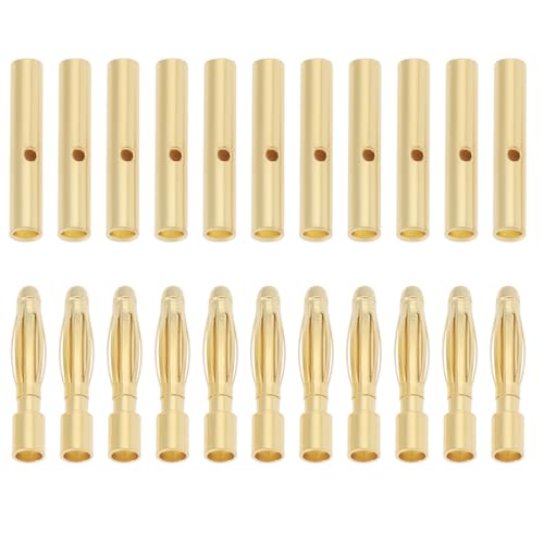 OTOTEC 30 pares de conectores banana macho hembra de 2 mm, conectores chapados en oro, para batería de control remoto, motor ESC, batería Lipo o RC DIY, coches, barcos, aviones