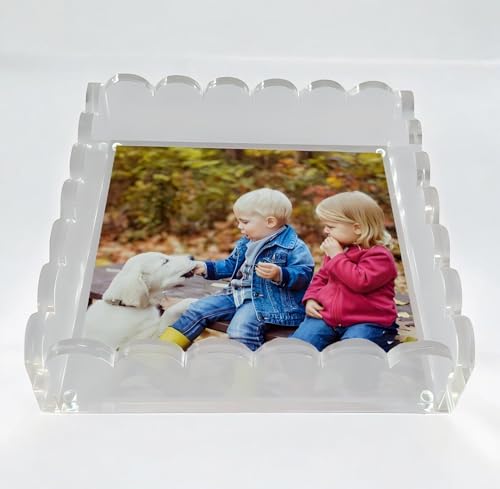 Pearl Acrylic Scalloped Tray, 2024 New Scalloped Acrylic Tray, Acrylic Scalloped Tray with Magnetic Mat, Can Add Pictures to Change The Appearance(1pcs)