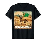 Cool Turkmenistán Caballo y Naturaleza Ver Gráfico Camiseta