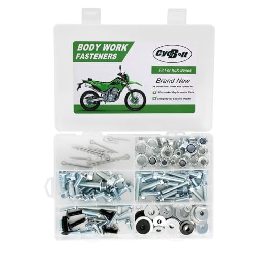 Image of 120PCS Dirt Bike Bolt Kit Fit for KLX110 KLX300 KLX140RL KLX140L KLX450R KLX230 KLX125 KLX250 KLX650 KLX300R KLX400R KMX 200 KLX250S KMX 125 KLX150 Bodywork Bolts Screws Fasteners Kit