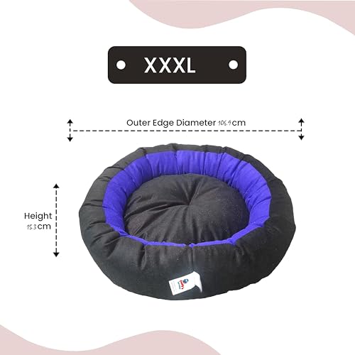 Image of XXXL Size Dog Bed for Large Size Dogs and cat Bed Velvet Fabric Dual Color Blue-Black Anti Skid Bottom Washable Export Quality Big Pet Bed