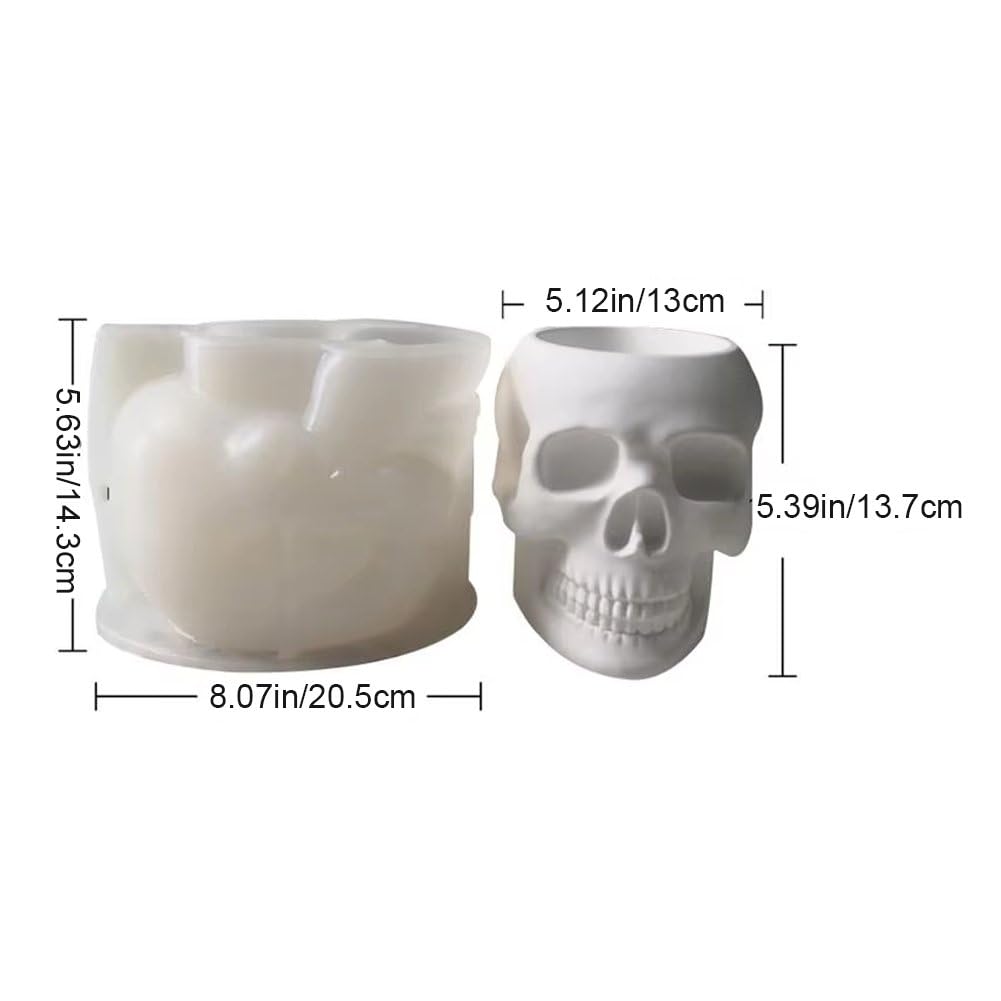 Dianzan Formy do świec na Halloween, 3D z trupią czaszką, formy silikonowe do doniczek na kwiaty