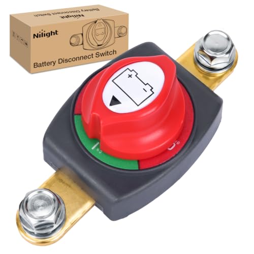 Nilight Side Post Battery Disconnect Switch 12V-48V 275A