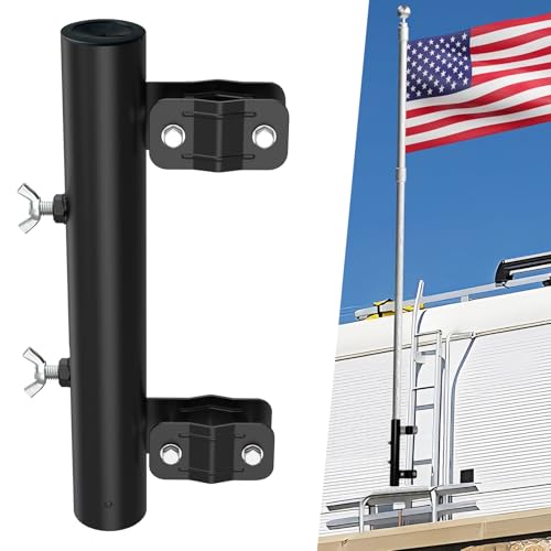 aHei Heavy-Duty RV Ladder Flagpole Holder