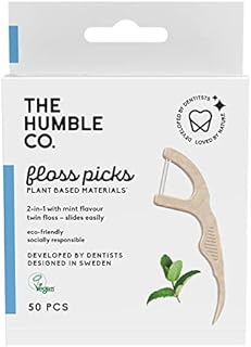 Humble Natural Dental Floss Picks - Flossers - patyczki do jedwabiu dentystycznego - 2 x 50 sztuk w opakowaniu