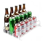 Automatic Can Dispenser for Fridge, Self-Pushing Drink Organizer, Soda Beer Can Organizer for Fridge Pantry, Fridge Organisers Adjustable Width for Storage and Organization (3 Rows)