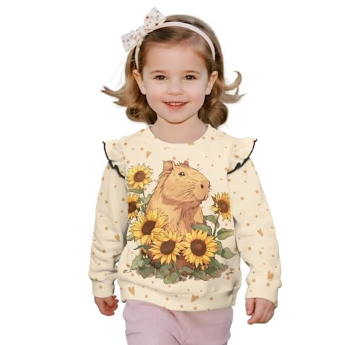 Uourmeti Little Kids T-Shirts Graphic Tees Long Sleeve Pullover Tops Girls' Fall Clothes