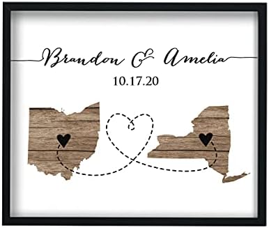 CANARY ROAD Personalized Two Location Art Print – Best Gift for Connecting Two Places