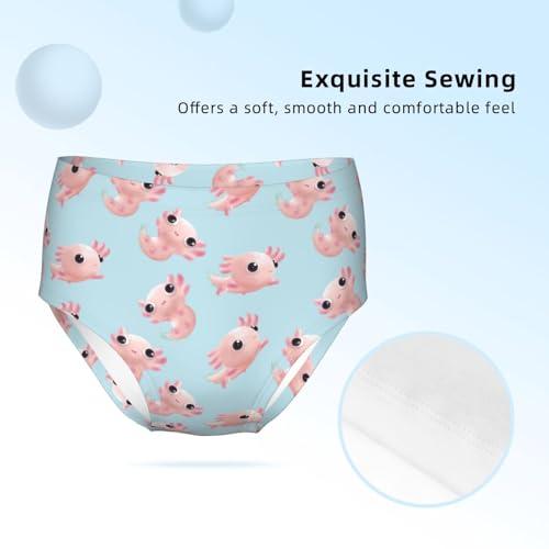 Cute Swimming Pink Axolotl Girls' Underwear Soft Cotton Little Girls Panties Comfort Briefs3