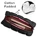 E-Tree Makeup Brush Bag Small Make up Pouch for Purse Quilted Cotton Cute Travel Size Toiletry Cosmetic Case Holder Organizer (Black)