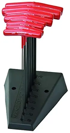 Bondhus 15389 Set of 8 Hex T-handles with Stand, 9-Inch Length, sizes 2-10mm