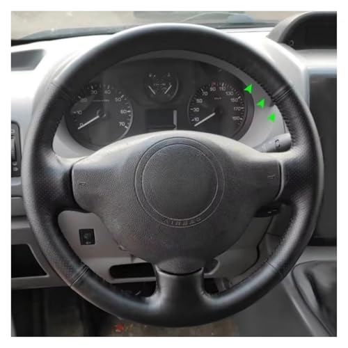 Fundas Volante Coche para Citroen para Berlingo 2008-2016 para Jumpy 2009-2016 Funda Cuero Perforado Suave Volante Coche(Black Thread)