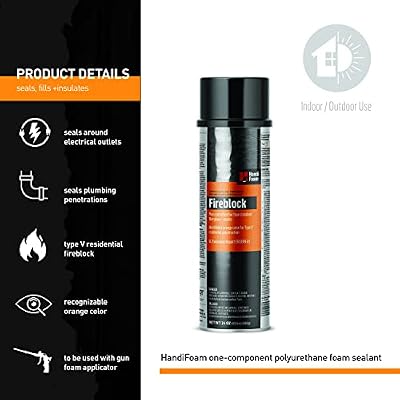 HANDI-FOAM FIREBLOCK Low-Pressure ONE-Component Polyurethane Foam SEALANT (OCF), P30181