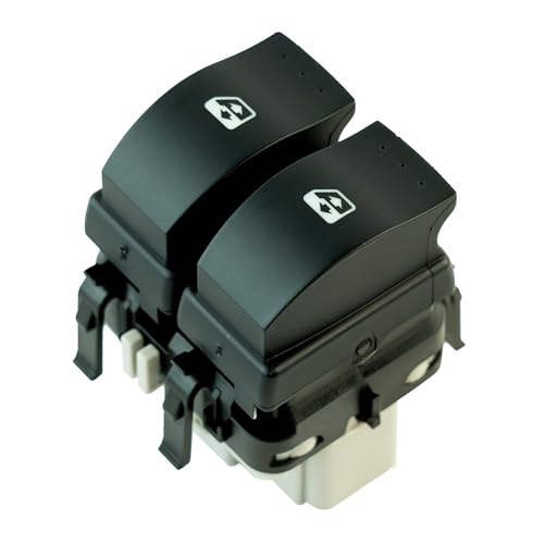 Bouton leve vitre compatible pour Clio 2, Espace 4, Laguna 2, Megane 2, Scenic 2, Grand Scenic 2, Trafic 2, Velsatis, Primastar, Vivaro A (1998-2014)...
