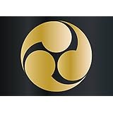 家紋ステッカー 『 左三つ巴 』 屋外長期シート (12ｃｍ, 金)