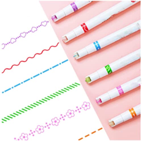 Yqz Doppelspitzenstifte Mit 6 Verschiedenen Kurvenformen, Feinen Spitzen, Doppelspitzenmarkern, Farbigen Schreibstiften, Tagebuchstiften Und Markern Cover