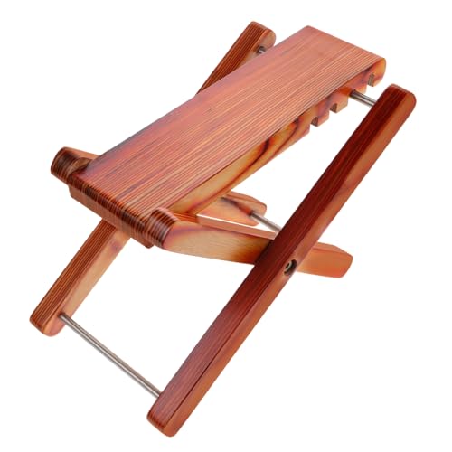 QUMIIRITY Adjustable Foot Rest for Guitar Bamboo Foot Stool for Bass Players Folding Design
