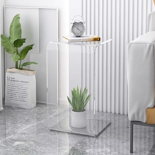 Mesa de centro transparente auxiliar para comer frente al televisor 2