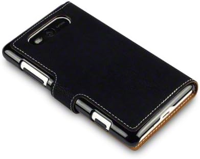 NOKIA LUMIA 820 LOW PROFILE COVERT BRANDED PU LEATHER WALLET CASE - BLACK